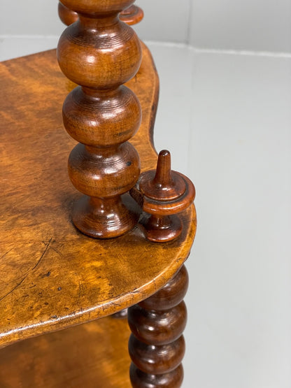 Antique Mahogany Whatnot Shelving Unit Bobbin Turned Tiered EB11197 MWOO11
