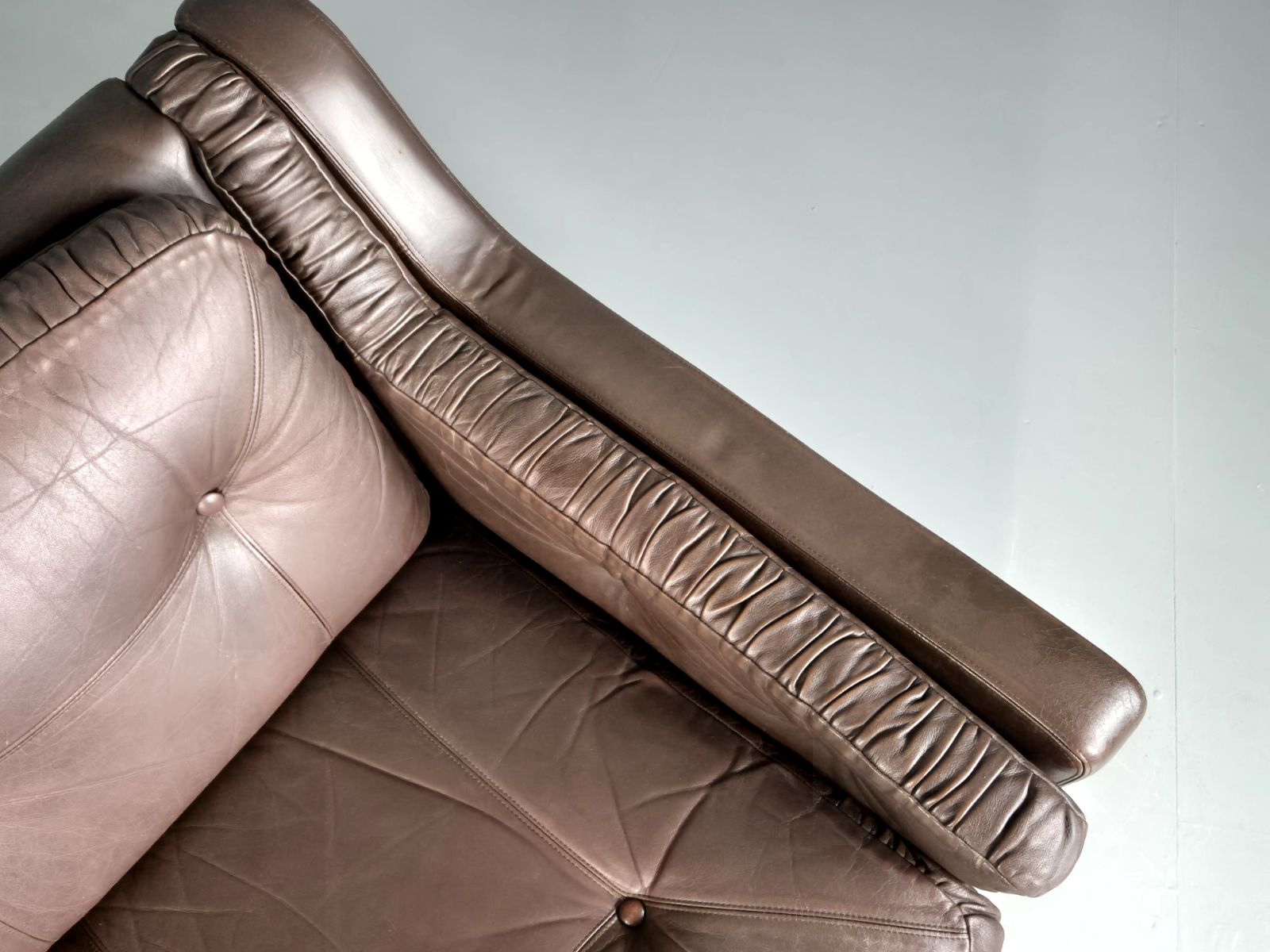 Vintage Danish 3 Seat Sofa Brown Leather 1970s Retro MCM EB6986 M3SS - UKDK FURNITURE