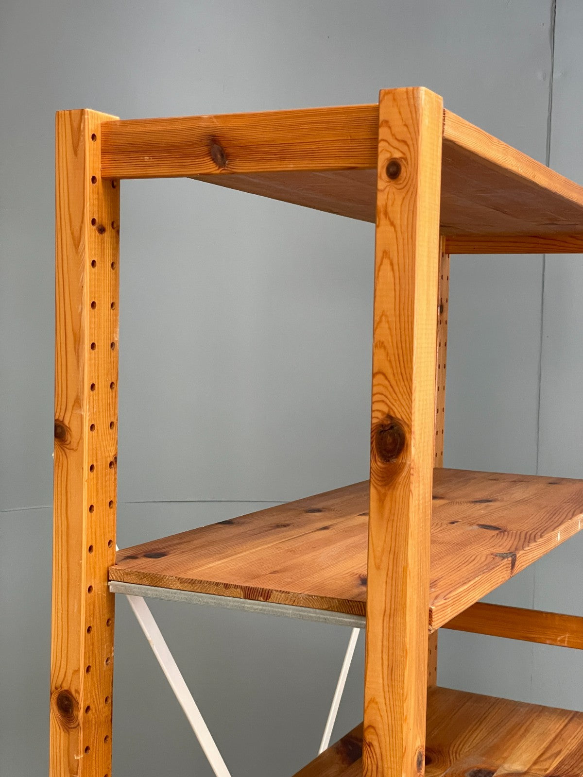 Pine Open Shelving Unit Adjustable Retro Scandi Solid EB11783 MWOO16