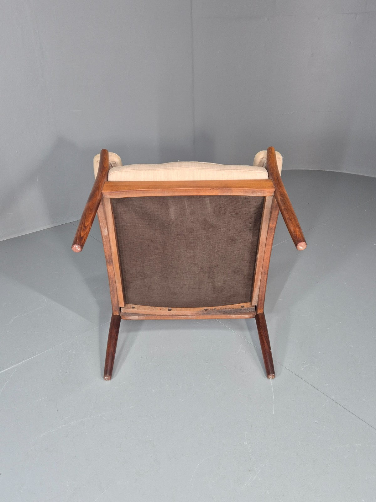 Vintage Gotte Lounge Chair 1970s Swedish Cream Cloth Retro MCM EB11332 MNOR4