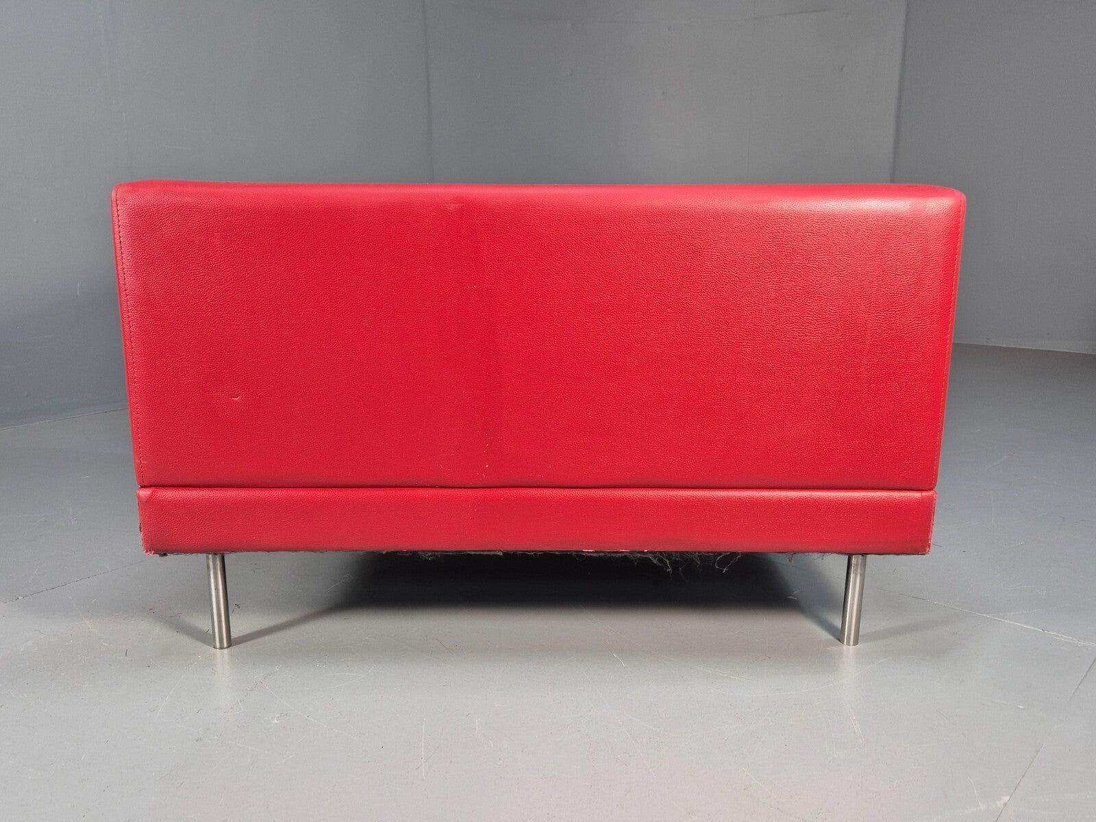 Vintage Red Vinyl Modern Design Lounge Chair Modus Brand Retro Style EB9409 MNOR - UKDK FURNITURE