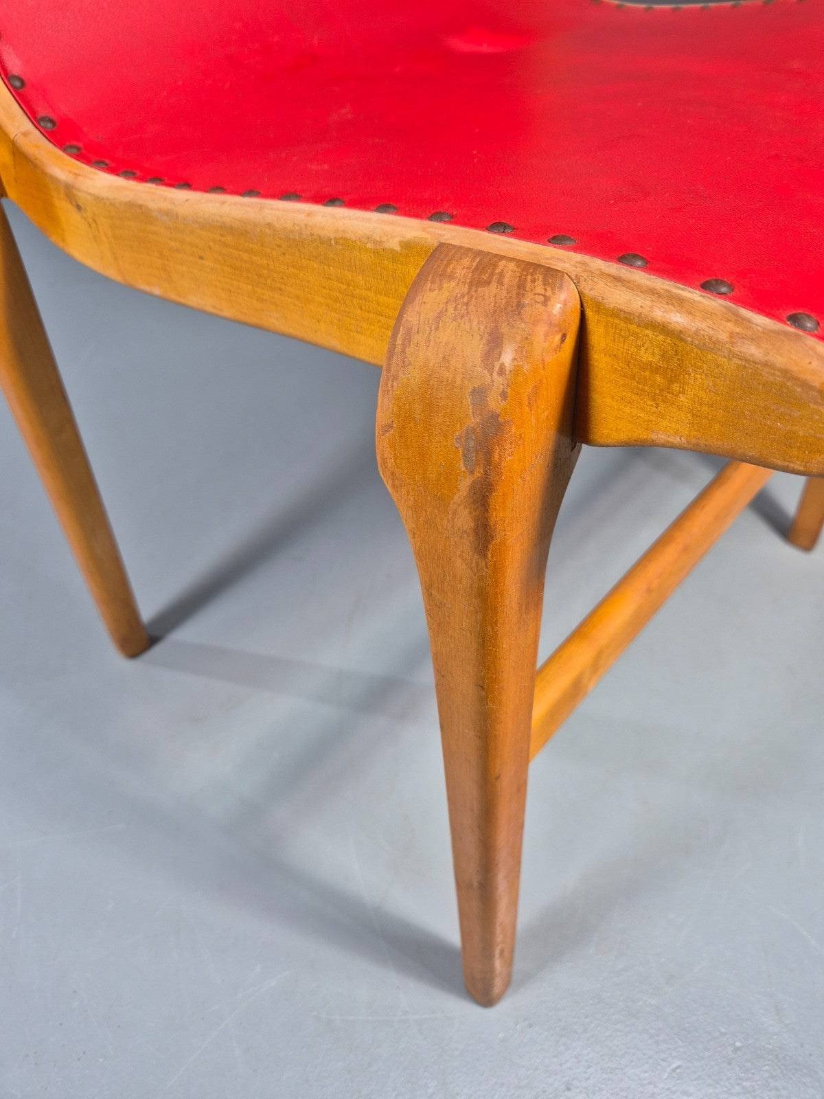 4 Stacking Lounge Chairs 1950s Swedish Red Beech Mid Century Retro EB11102 MDIN13