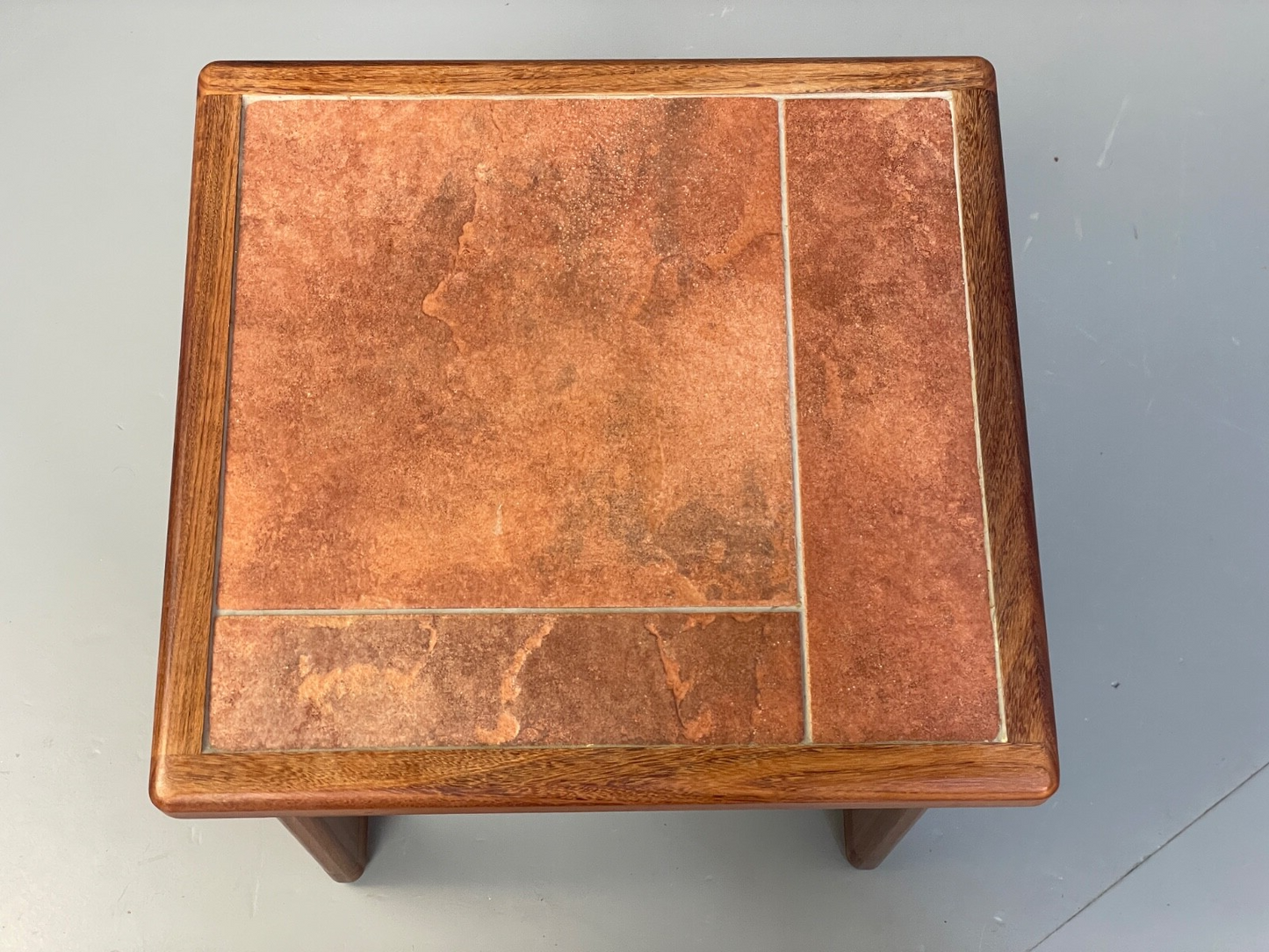 Vintage Teak Nesting Tables Tile Topped 1970s Retro Design EB9757 MWOO - UKDK FURNITURE