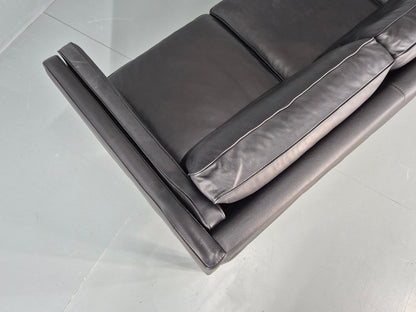 Vintage 3 Seat Sofa Danish Black Leather Mid Century Retro 1980s EB10463 M3SS18