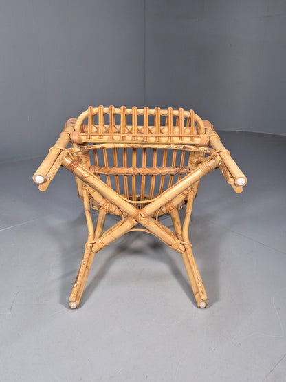 Vintage Cane Work Armchair Unusual Styling 1970s Retro EB9688 VBER - UKDK FURNITURE