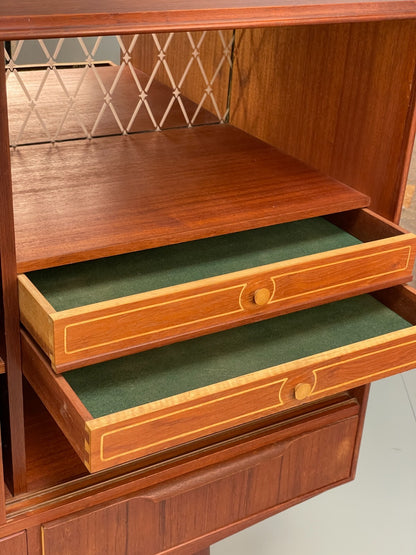Vintage 1950s Danish Teak Highboard With Shelving Drawers EB8802 MWOO - UKDK FURNITURE