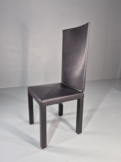 10 B&B Italia Chairs Black Leather Paolo Piva Arcalla Arcadia Range EB11470 MDIN5