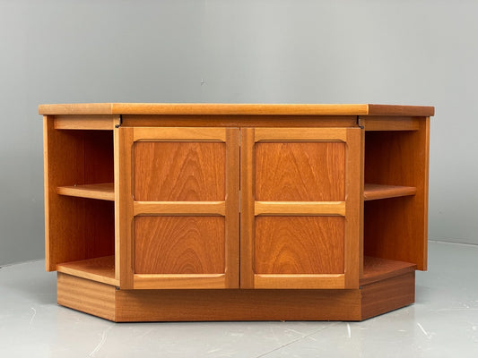 Vintage Teak TV Unit By Nathan 1970s Retro Squares Corner Cabinet EB11852 MWOO0