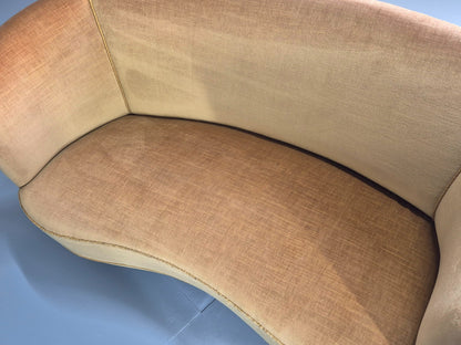 Classic Two Seater Danish Curved Banana Sofa 1930s Art Deco Gold  EB10791 M2SS16