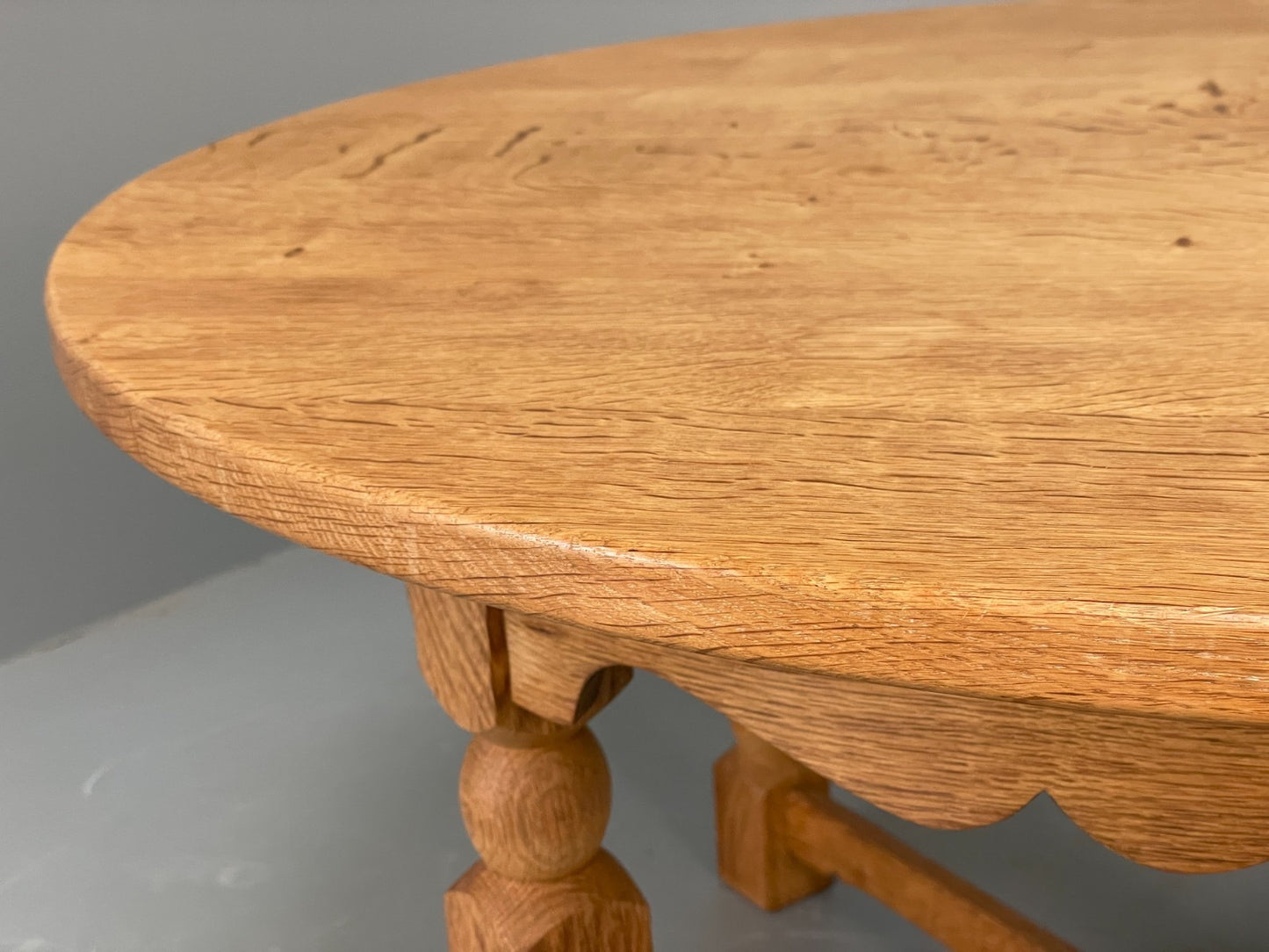 Round Oak Coffee Table Henning Kjaernulf Style Danish Design EB10825 MWOO9