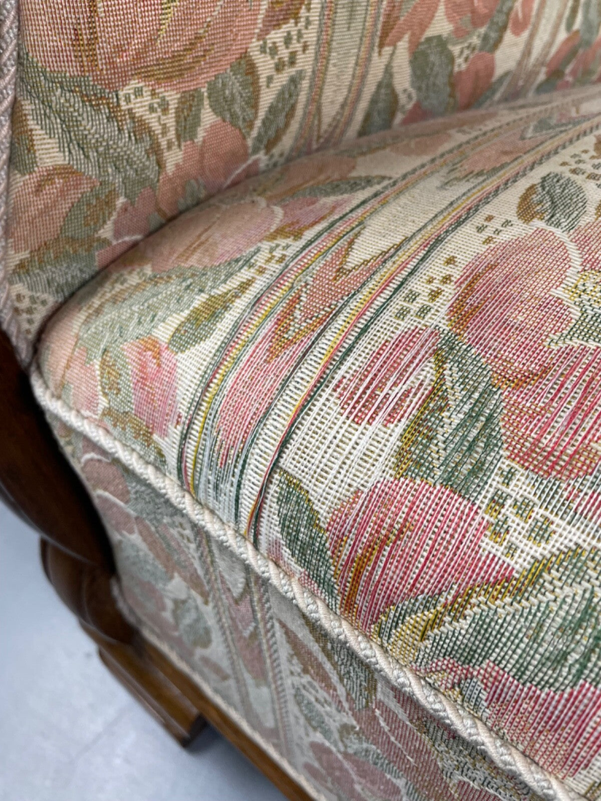 Danish Upholstered Armchair Circa 1930s Oak Framed Floral Retro EB4510 VCAR5