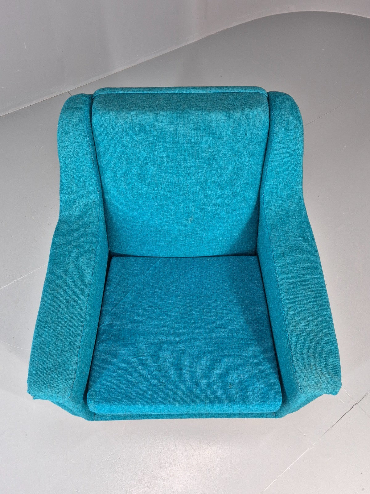 Vintage Swedish Lounge Chair 1960s Retro Dux Mid Century Blue Wool  EB11104 MNOR7