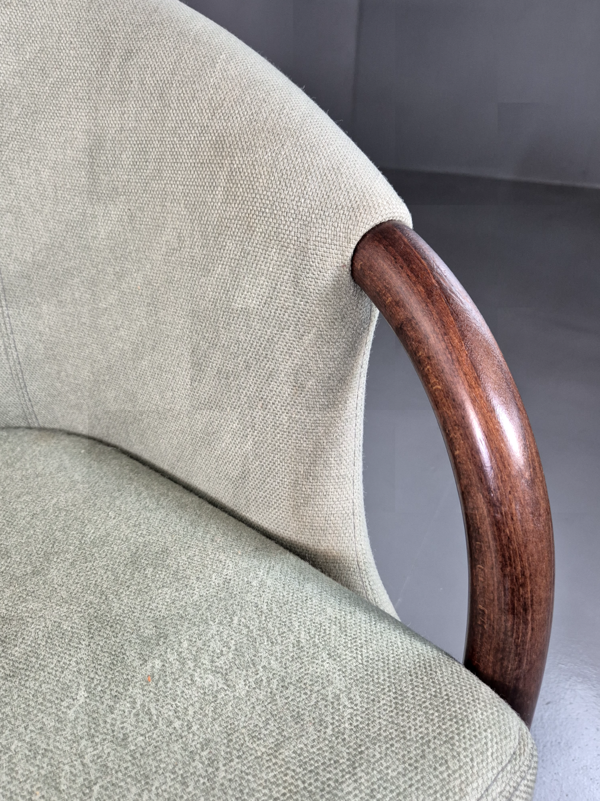 Vintage Danish Lounge Chair Green Faux Suede Stouby 1980s MCM Retro EB7185 MNOR15