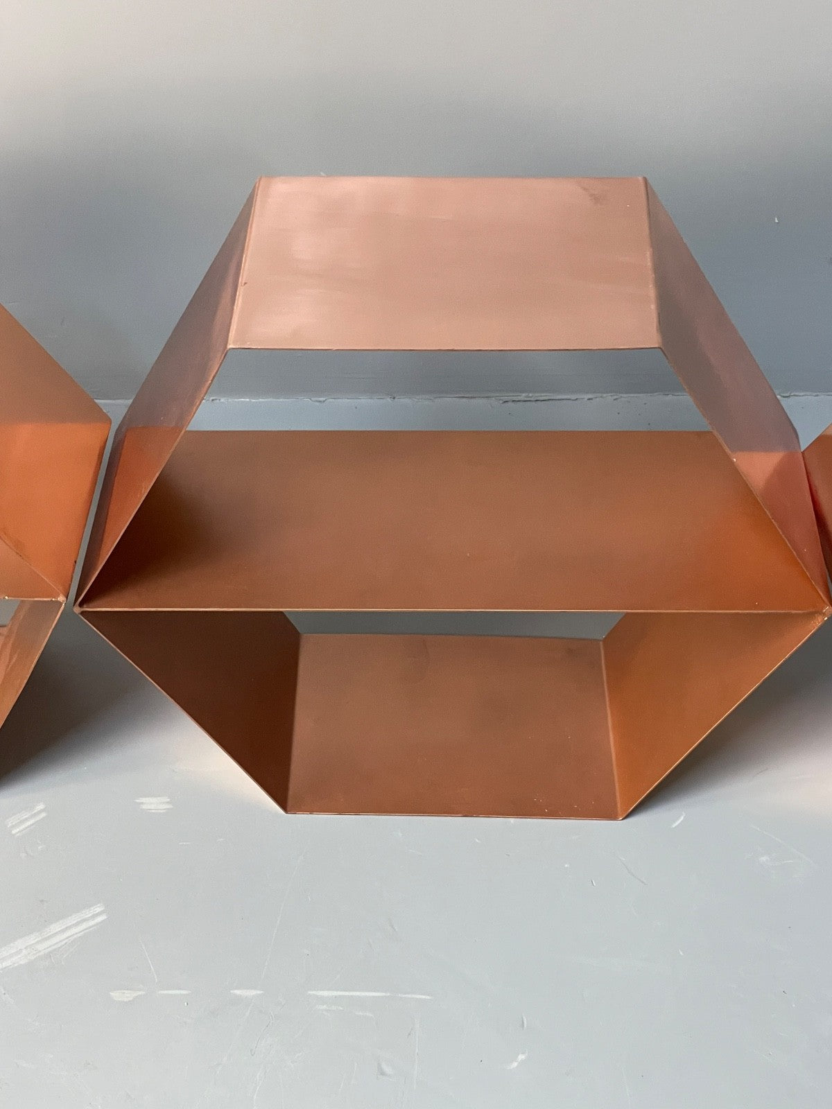 Hexagonal Wall Shelving Rose Gold Modern Metal EB10592 MWOO21