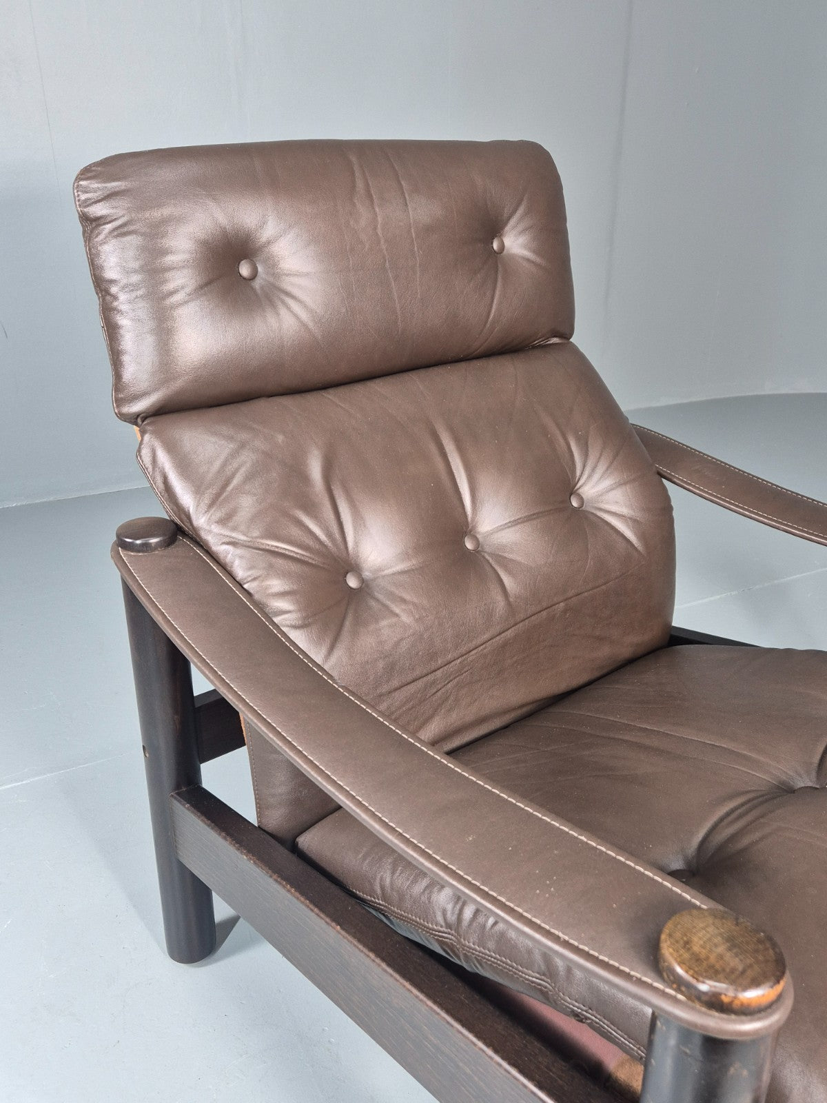 Vintage Leather Lounge Chair Gehl and Nissen Jeki Mid Century Retro EB11480 MNOR5