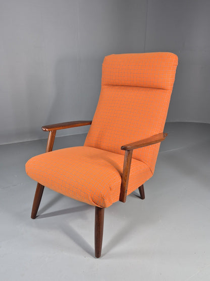 Vintage Danish Lounge Chair Teak Frame Mid Century New Upholstery EB8210 MNOR2