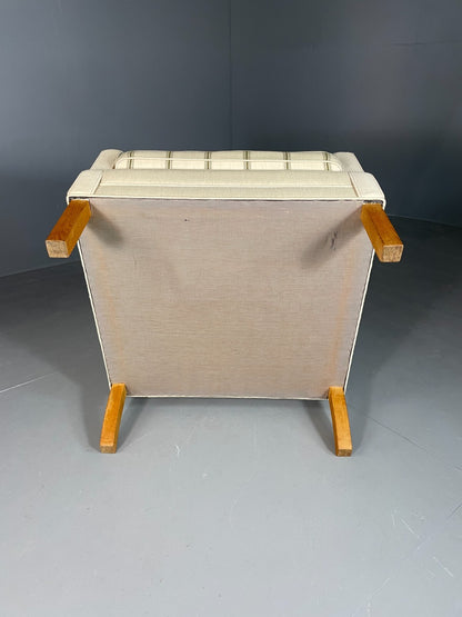 Vintage Danish Lounge Chair Cream Wool Wing Back 1979s Retro MCM EB6620 MNOR13