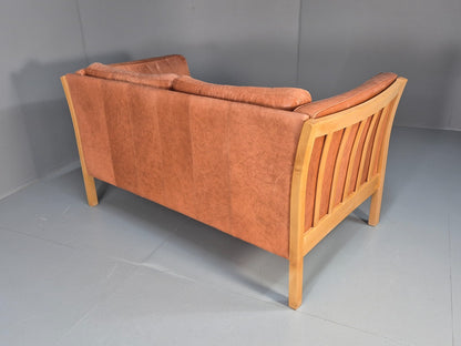 Mid Century Stouby Two Seater Settee Beech Ends Retro 1970s EB10097 M2SS16