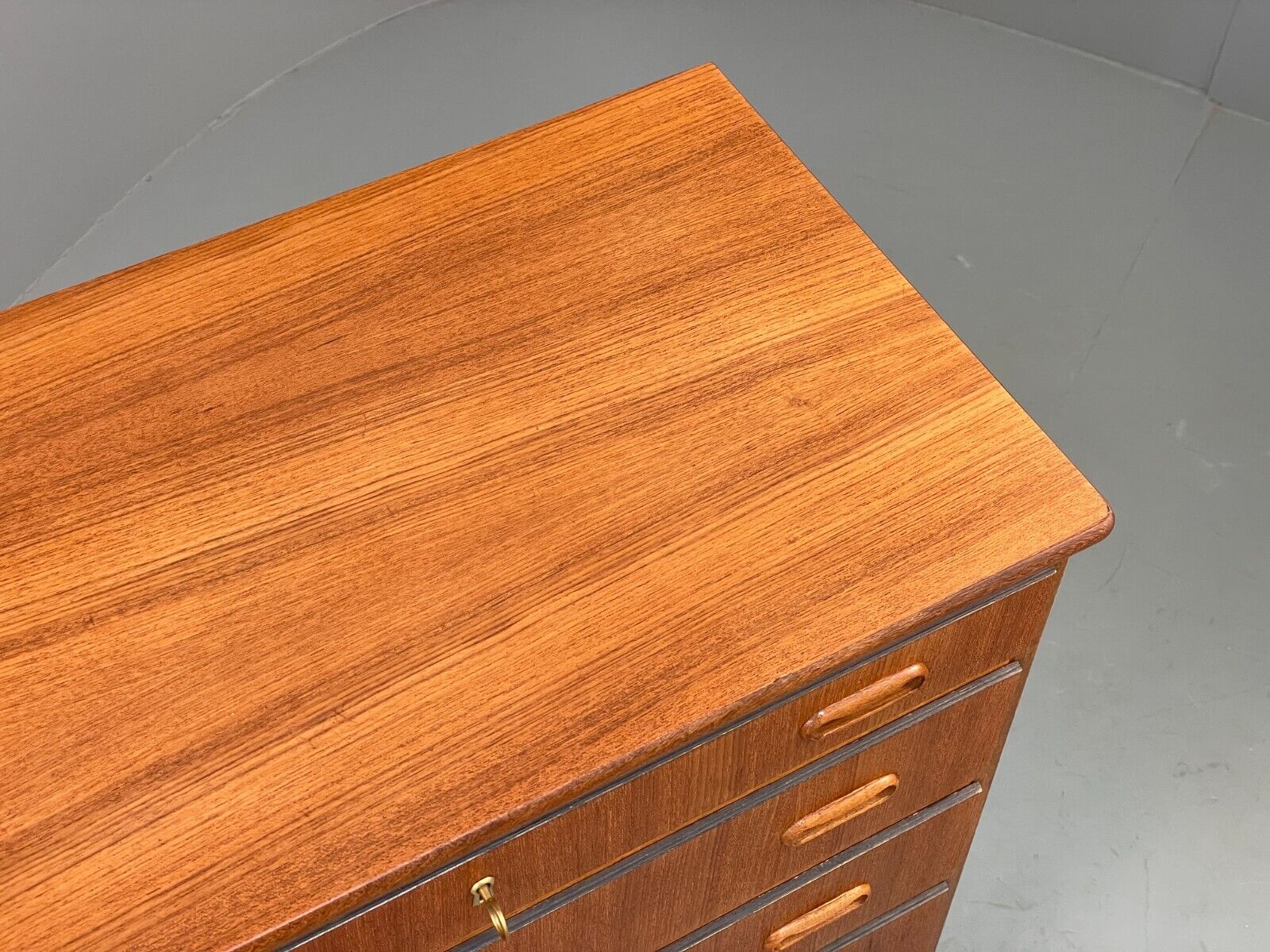 Vintage Danish Teak Chest Of Drawers Solid Handles Mid Century EB9117 MWOO - UKDK FURNITURE
