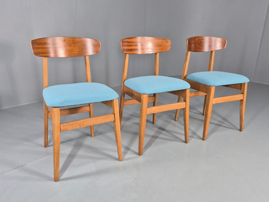 3 Vintage Dining Chairs MId Century Design New Seats 1960s Retro  EB11936 MDIN0