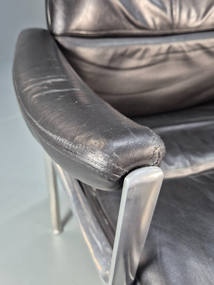 Roder Sohne Leather and Aluminium Boardroom Chair 1960s Retro MCM EB10644 MNOR16