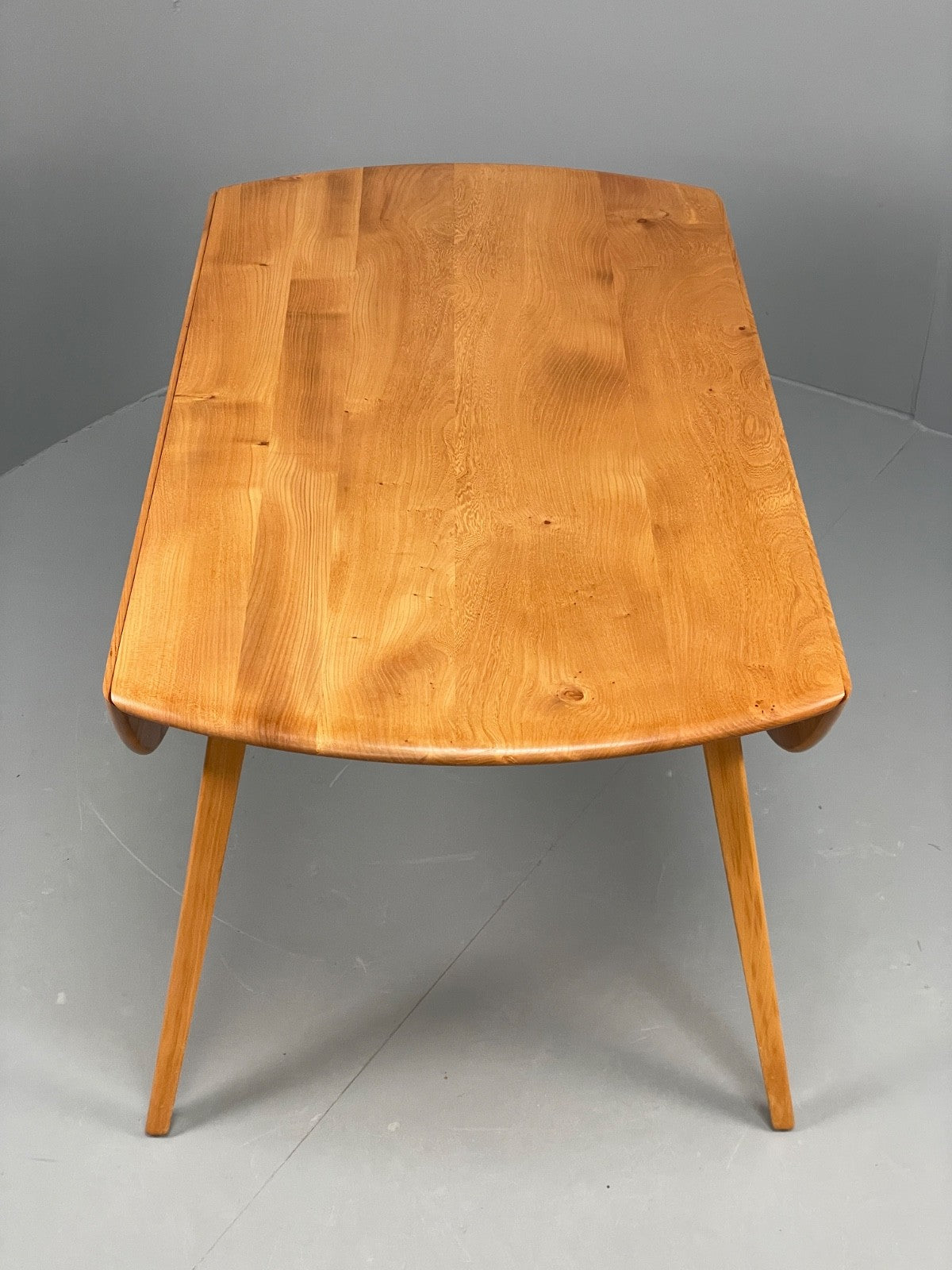 Vintage Ercol Circular Table Drop-Leaf Solid Blond Elm 1960s EB11053 MWOO15