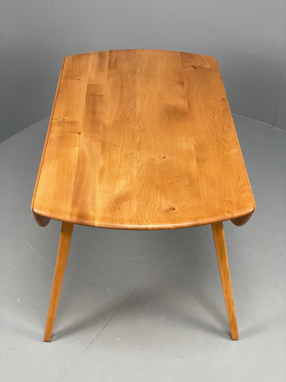 Vintage Ercol Circular Table Drop-Leaf Solid Blond Elm 1960s EB11053 MWOO15