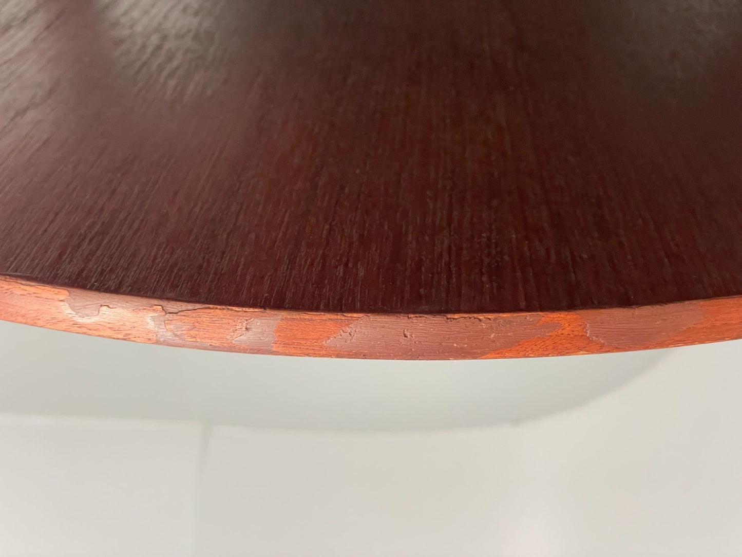 Vintage Round Dining Table 1960s Mid Century Formica Teak Shelf EB11810 MWOO23