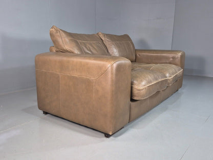 Vintage 2 Seat Sofa Taupe Leather Italian Modern Style EB8163 M2SS - UKDK FURNITURE