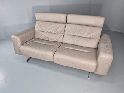 Stressless Stella 2 Seat Settee In Grey Leather Modern Ekornes EB11474 MDIN6