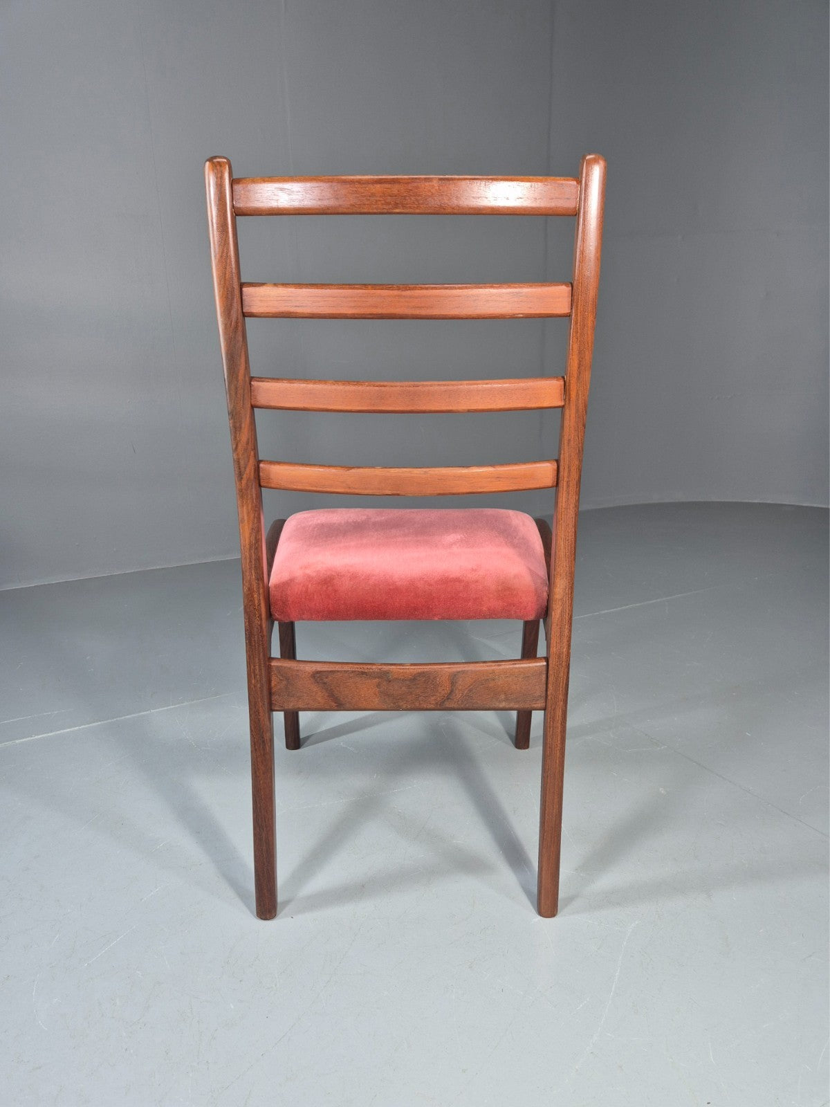 Vintage G Plan Dining Chair 1970s Pink Velour Teak Retro MCM  EB11649 VDIN7