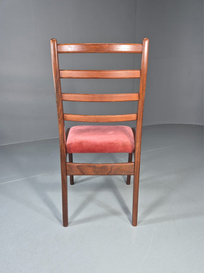 Vintage G Plan Dining Chair 1970s Pink Velour Teak Retro MCM  EB11649 VDIN7