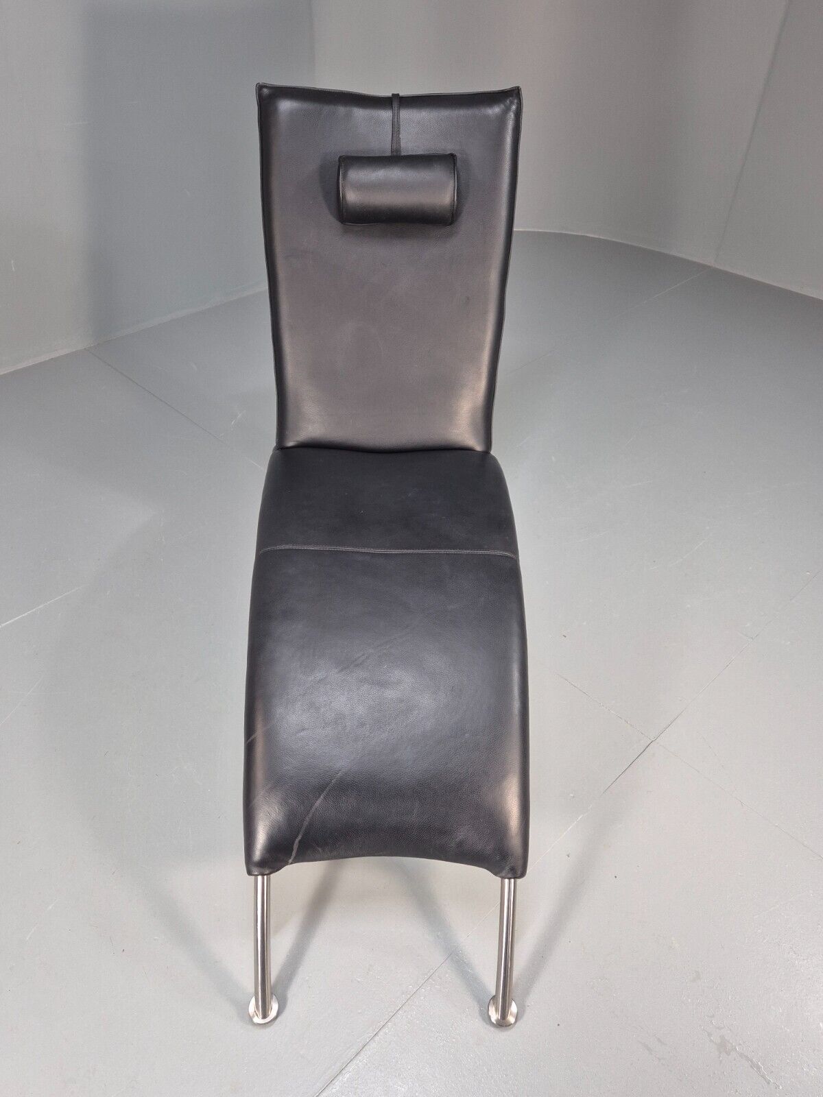 Vintage Chaise Daybed Black Leather Chrome Modern Design Retro Siren EB8911 M4SS - UKDK FURNITURE