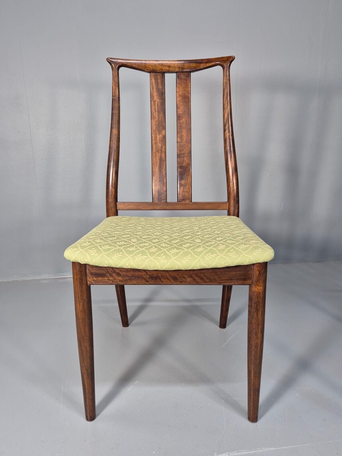 8 Vintage Danish Design Dining Chairs High back Hardwood Green 1970s EB9143 MDIN - UKDK FURNITURE