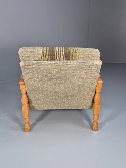 Vintage Danish Kjaernulf Style Oak and Wool Lounge Chair 1970s EB9714 MNOR - UKDK FURNITURE
