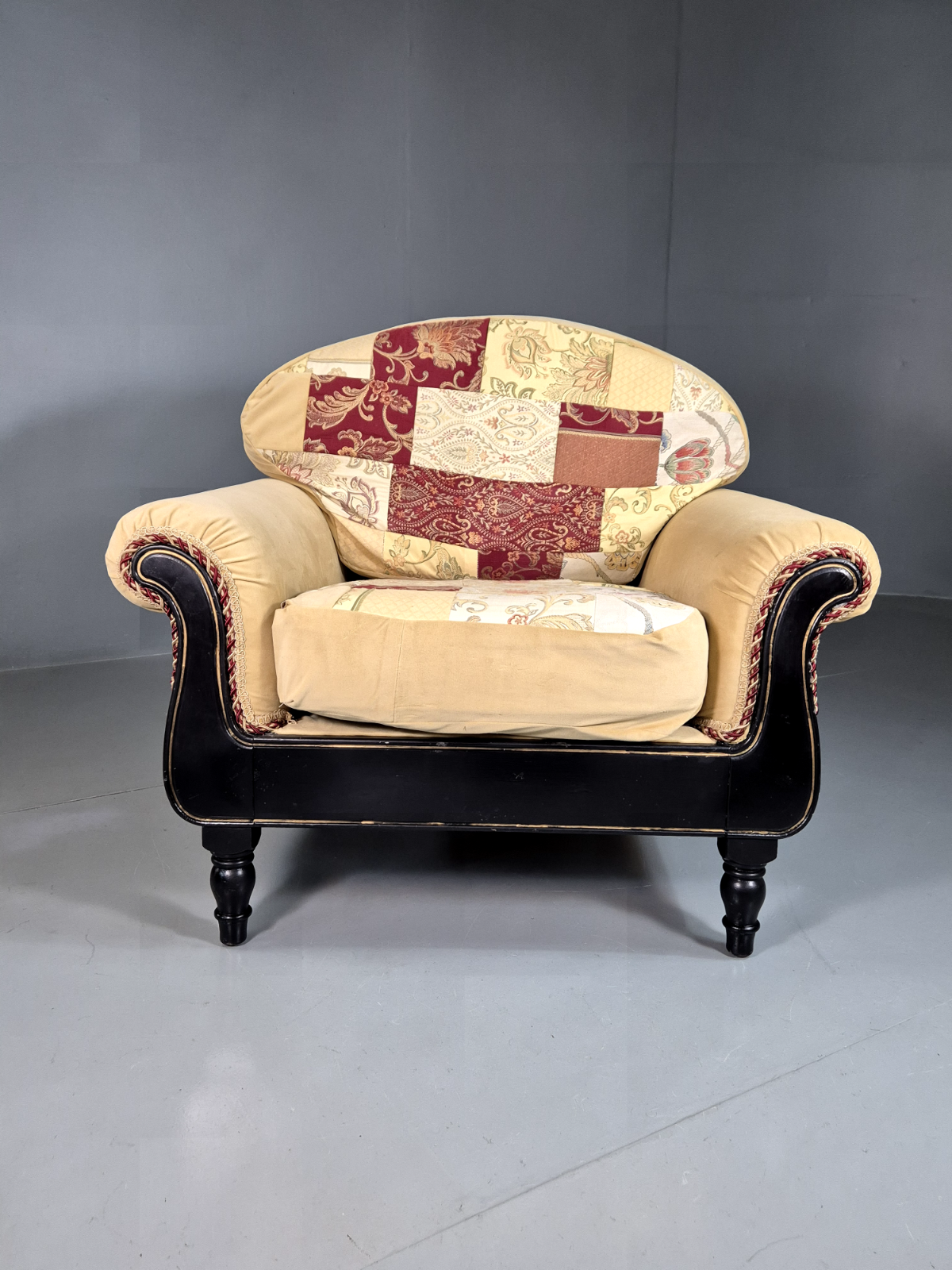 Vintage Lounge Chair Patchwork Ducal 1990s Retro EB7363 VCLO2