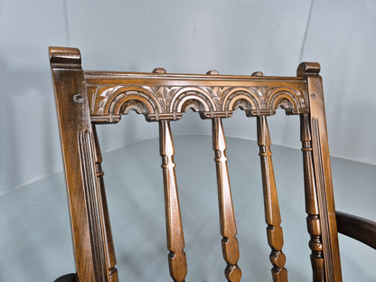 2 Ercol Cloister Lounge Chairs Dark Elm Frame Floral Upholstery 70s EB10987 VCAR7