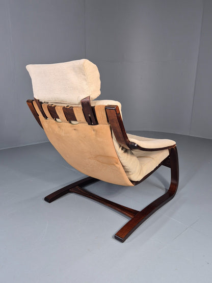 Vintage Danish Bentwood Lounge Chair Cantilever Design 1970s Retro EB11329 MBEN9