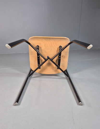 8 Stacking Chairs Danish Plywood and Metal Vintage Retro EB7277 MSTA10