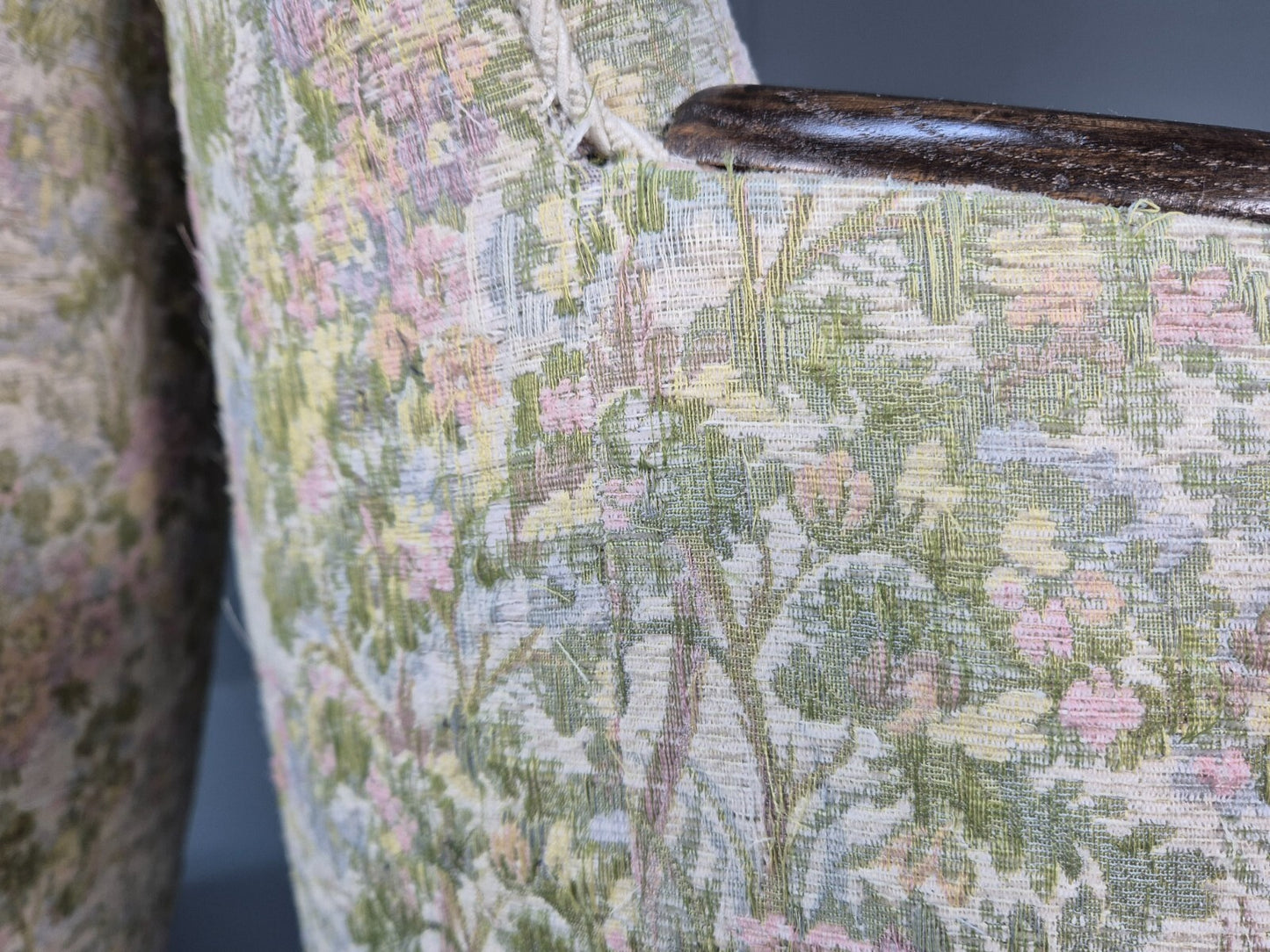 2 Vintage Danish Tub Chairs 1940s Floral Cotton 1980s Makeover EB9645 VCLO - UKDK FURNITURE