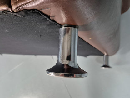 2 Seat Sofa Vintage Danish Brown Leather Thams Retro 1970s MCM EB7289 M2SS7