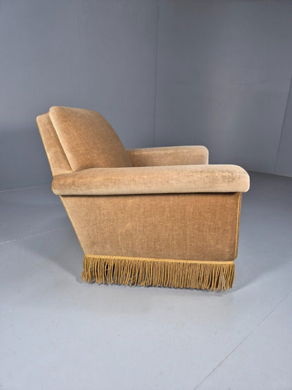 Vintage Danish Lounge Chair Gold Velour Tassels 1960s Retro MCM EB8947 VCLO - UKDK FURNITURE