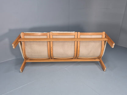 Swedese Pine Three Seater Settee  Canvas Cover Yngve Ekstrom 1970s EB10638 M3SS11