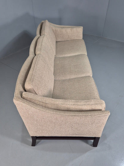 Vintage Danish 3 Seat Sofa Beige Wool Legged Frame 1980s Retro MCM EB7792 M3SS - UKDK FURNITURE