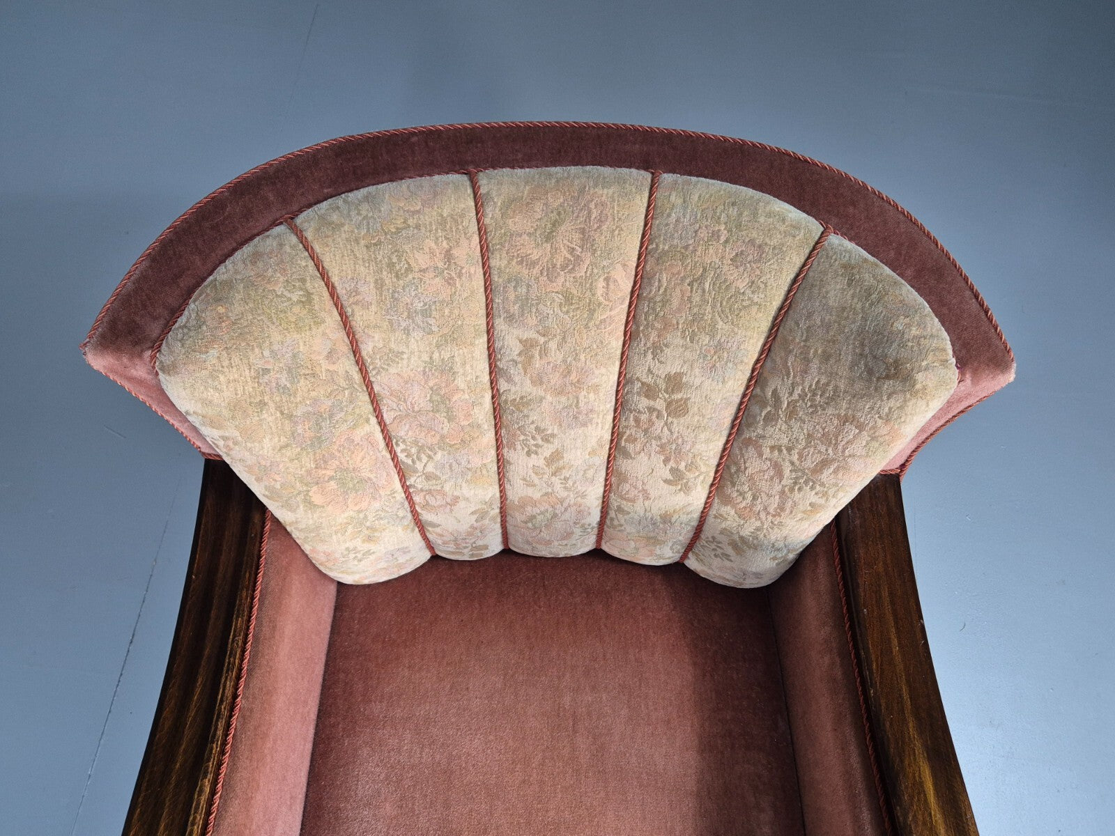 2 Vintage Danish Pink and Cream Art Deco Lounge Chairs 1940s EB9667 VCLO - UKDK FURNITURE