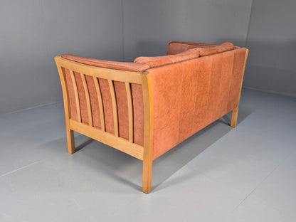 Mid Century Stouby Two Seater Settee Beech Ends Retro 1970s EB10097 M2SS18