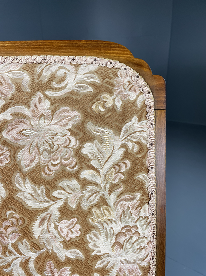 Danish Vintage Beech Framed Open Armchair With Floral Seat, Retro EB5675 VCLO - UKDK FURNITURE