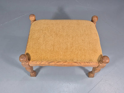 Henning Kjearnulf Style Footstool 1970s Retro Danish Oak EB10983 MFOO5