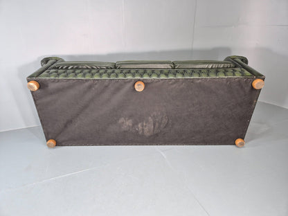 Three Seater Green Leather Chesterfield Quality Version Retro EB11032 VCHE10