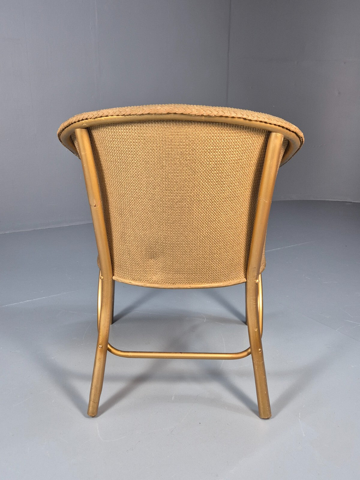 Vintage Gold Lloyd loom Tub Chair 1960s Retro EB9701 VBER - UKDK FURNITURE